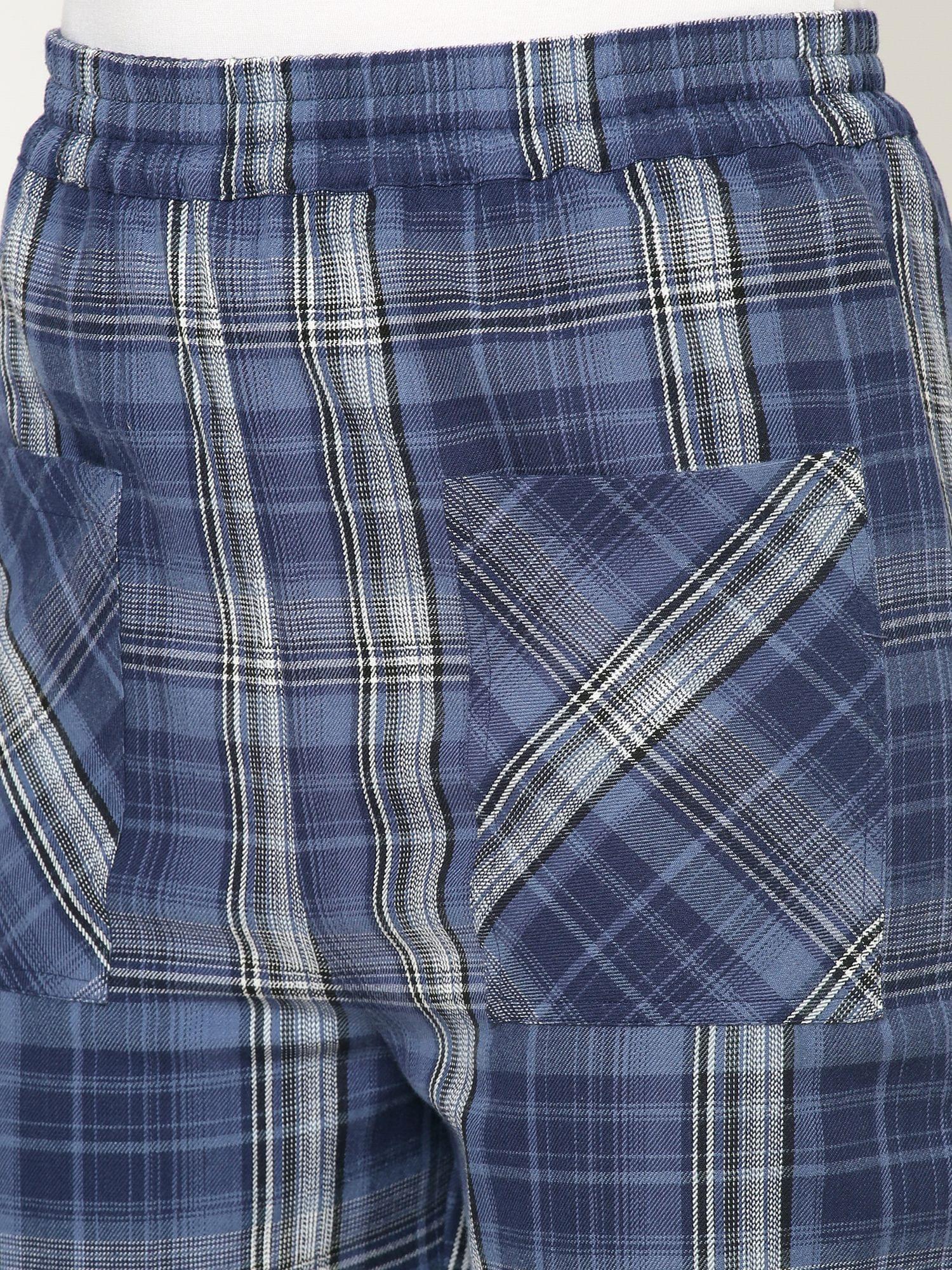 Mystere Paris Blue Checked Lounge Pants