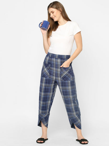 Mystere Paris Blue Checked Lounge Pants