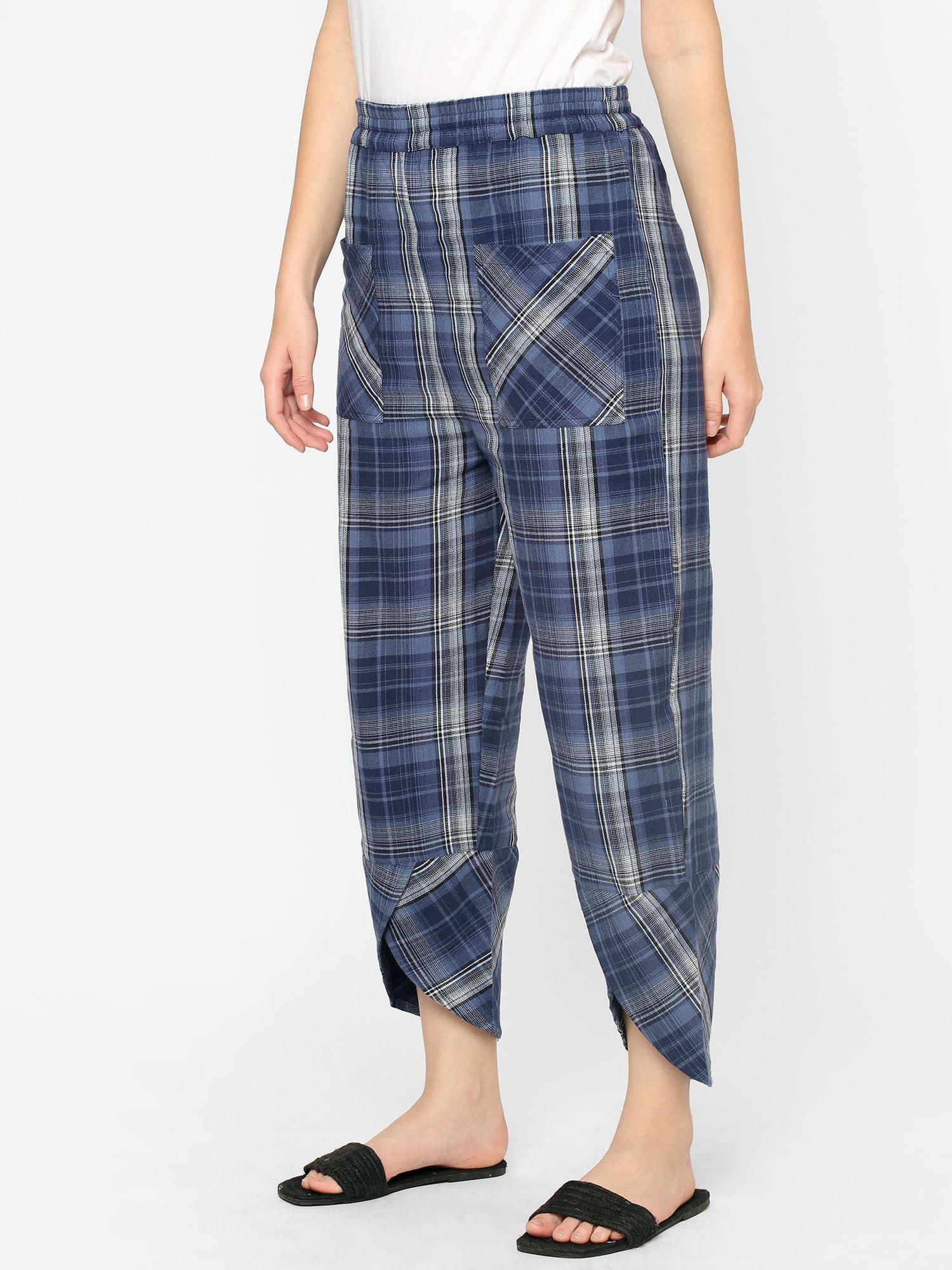 Mystere Paris Blue Checked Lounge Pants