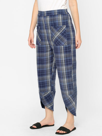 Mystere Paris Blue Checked Lounge Pants