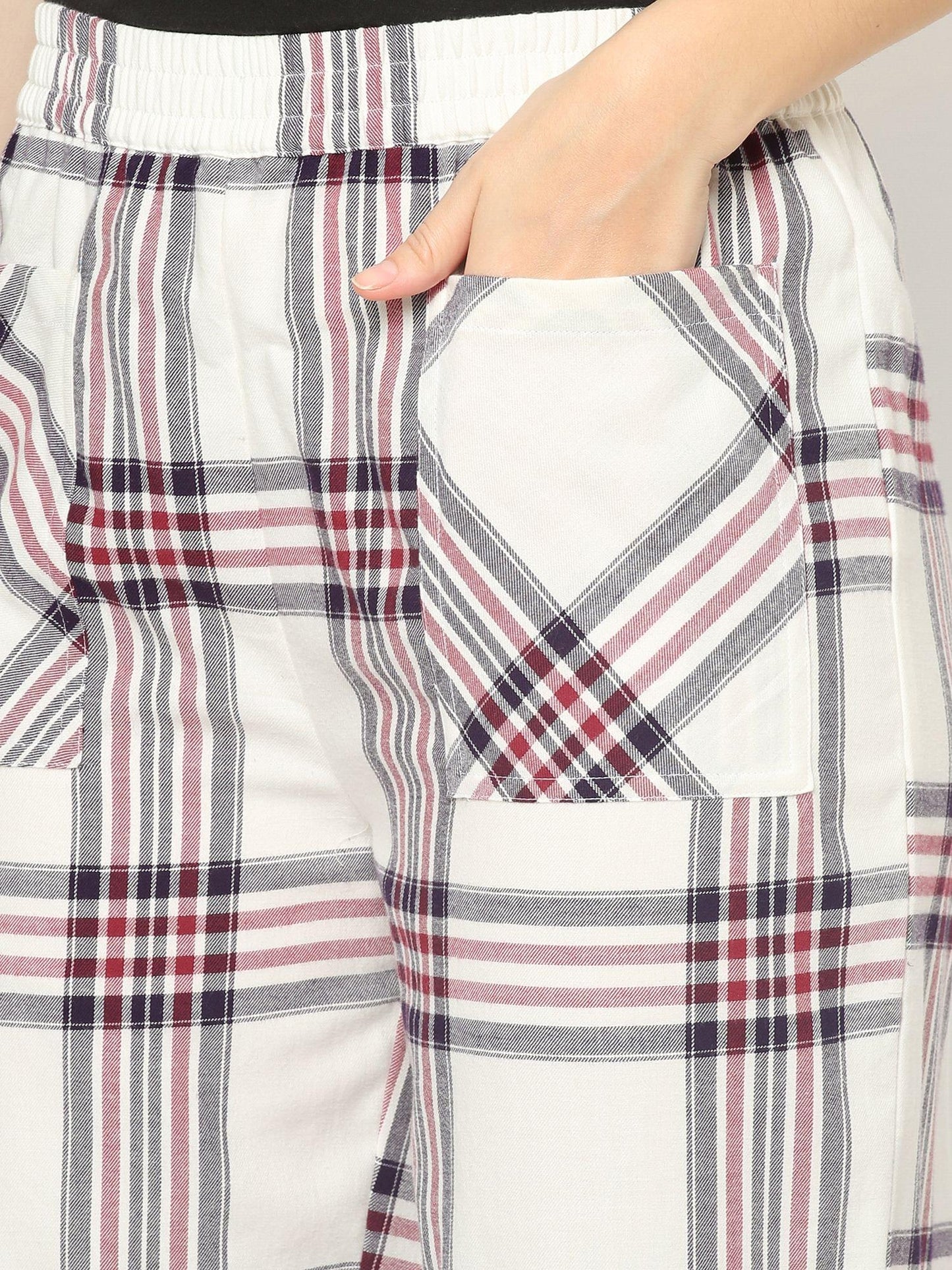 Mystere Paris Multicolored Checked Loung Pants