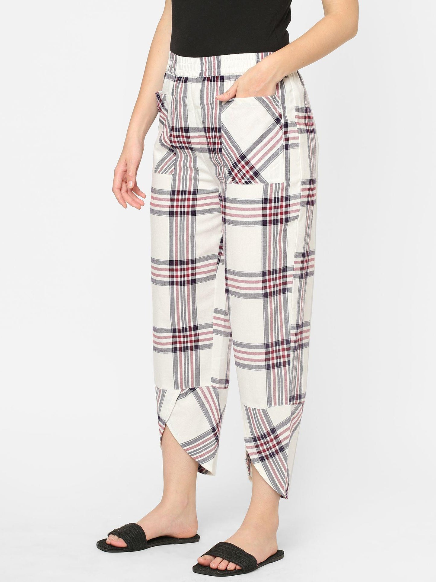 Mystere Paris Multicolored Checked Loung Pants
