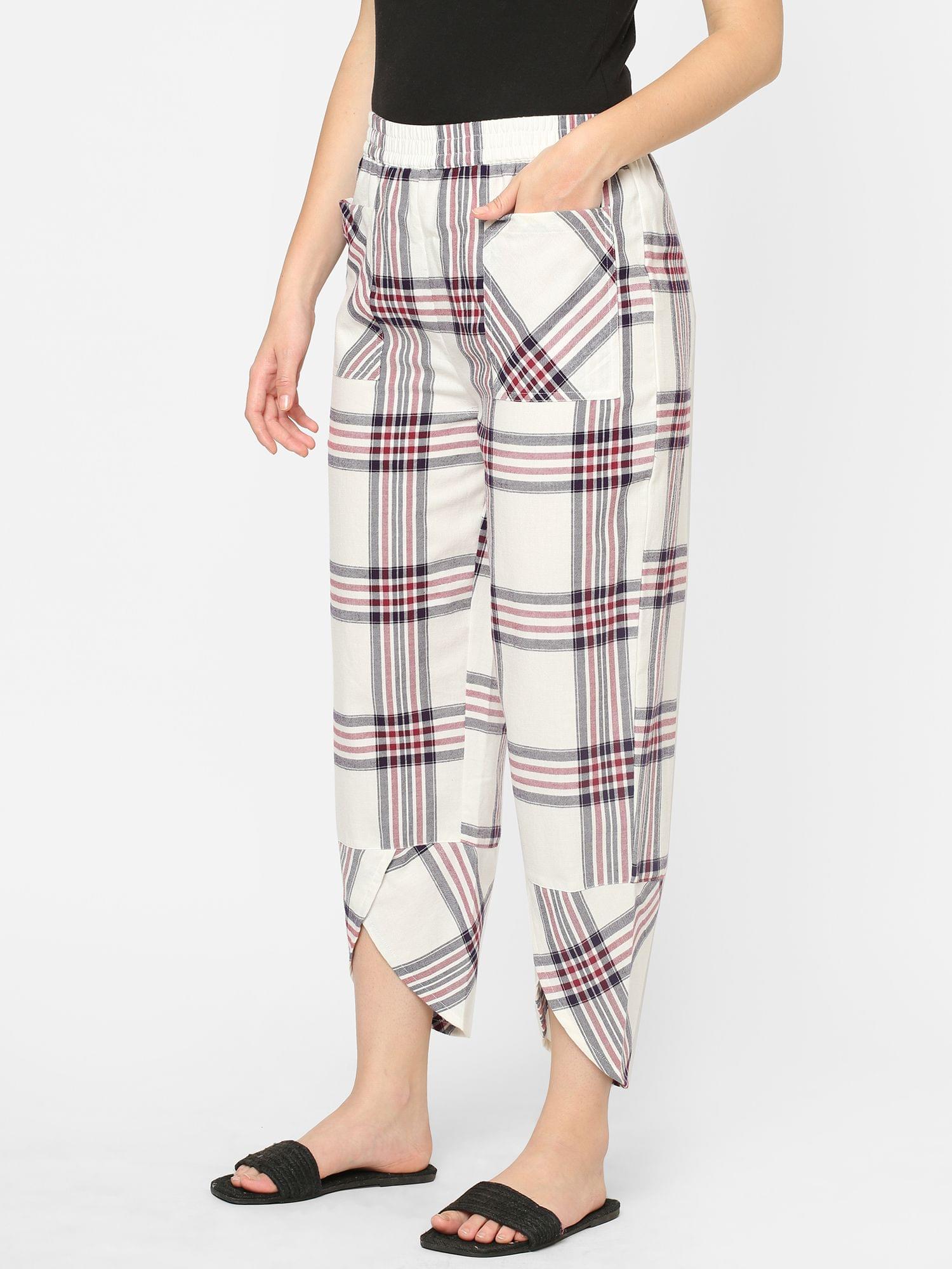 Mystere Paris Multicolored Checked Loung Pants