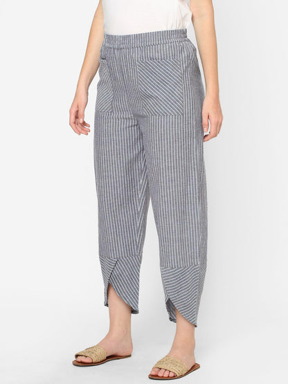 Mystere Paris Grey Striped Loung Pants