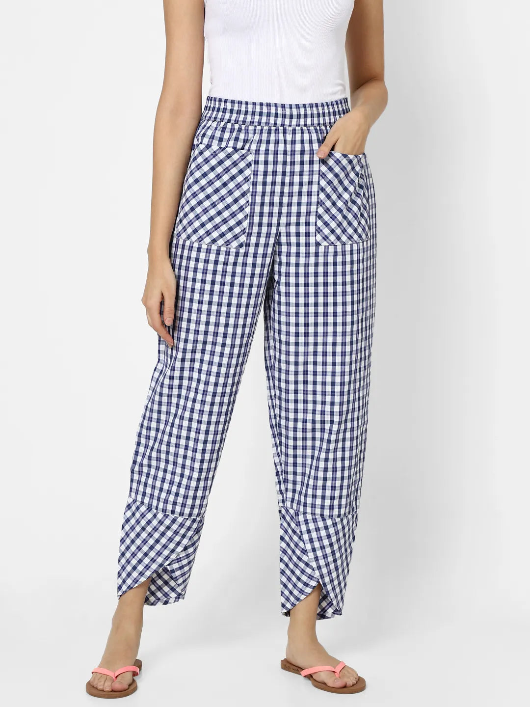 Mystere Paris Navy Checkered Lounge Pants