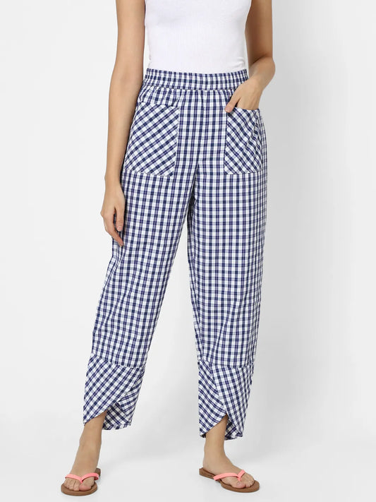 Mystere Paris Navy Checkered Lounge Pants