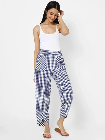 Mystere Paris Navy Checkered Lounge Pants