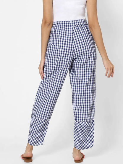 Mystere Paris Navy Checkered Lounge Pants