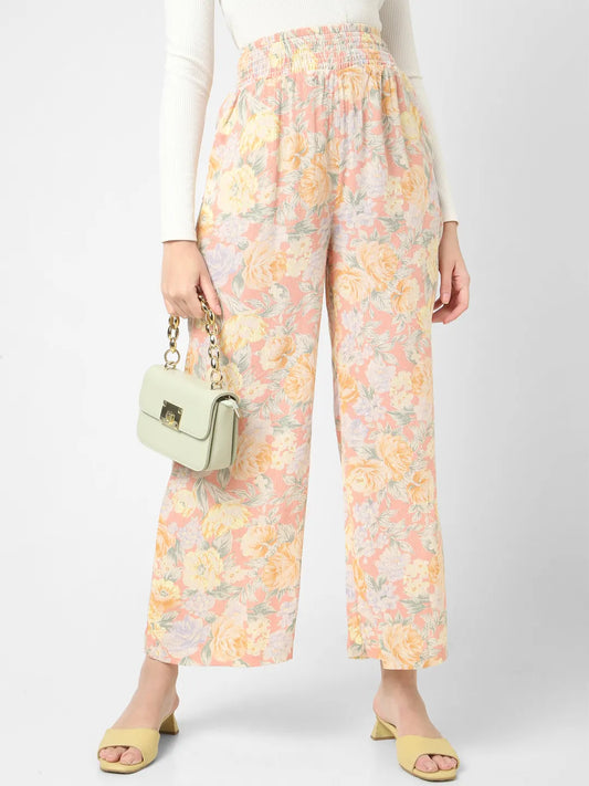 Mystere Paris Floral Printed Flared Pants