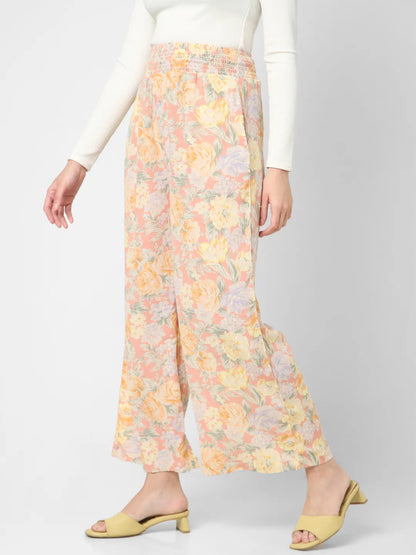Mystere Paris Floral Printed Flared Pants