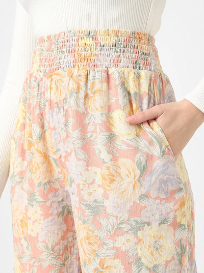 Mystere Paris Floral Printed Flared Pants
