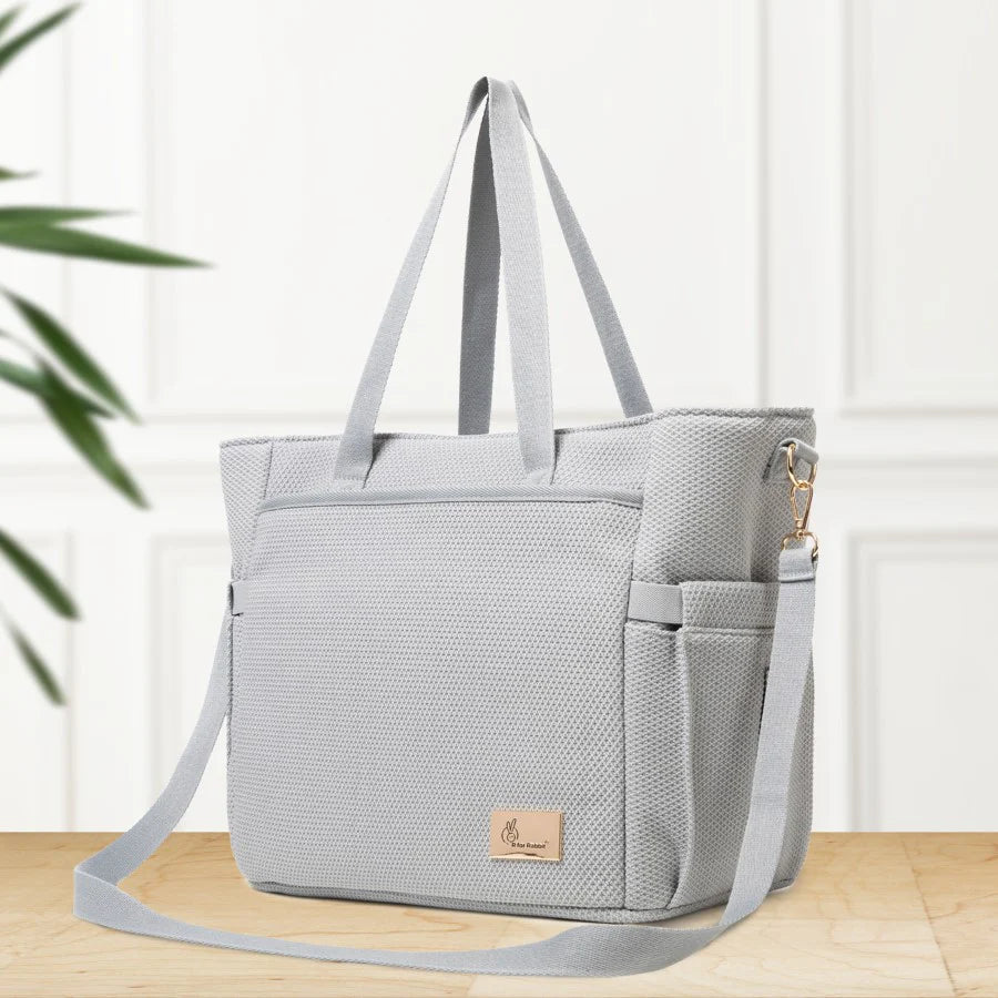 R For Rabbit Caramello Tote Multi Purpose Diaper Bag With Spacious Storage, Grey