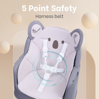 R for Rabbit 4 In 1 Cherry Berry Grand High Chair - Convertible, Removable Tray, Non Slippery-Anti Tipping