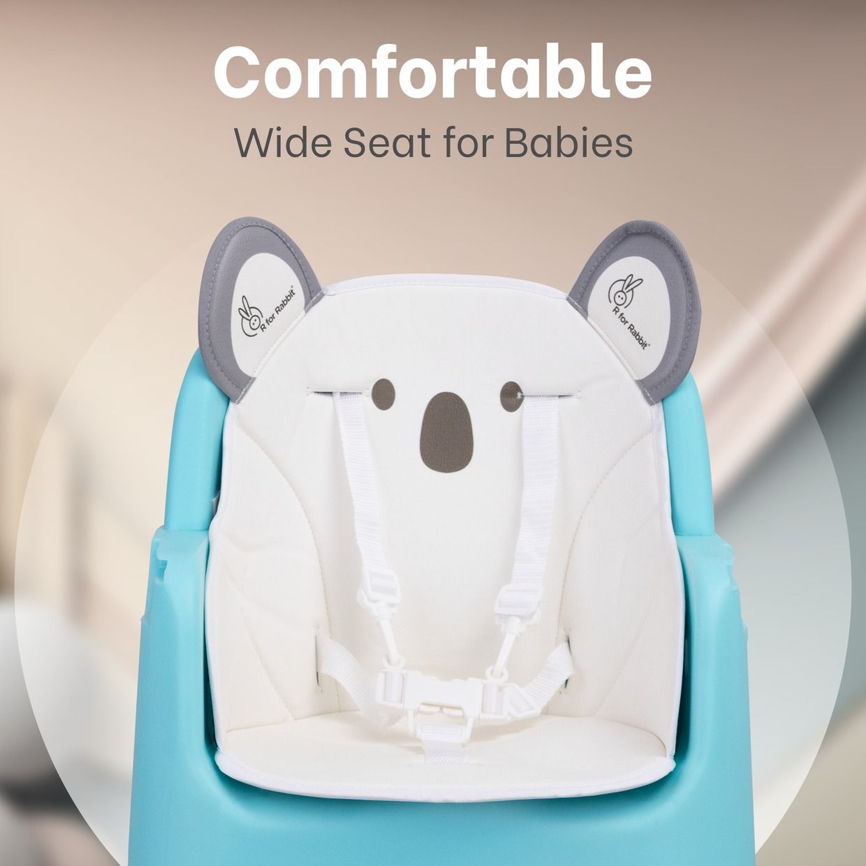 R for Rabbit 4 In 1 Cherry Berry Grand High Chair - Convertible, Removable Tray, Non Slippery-Anti Tipping