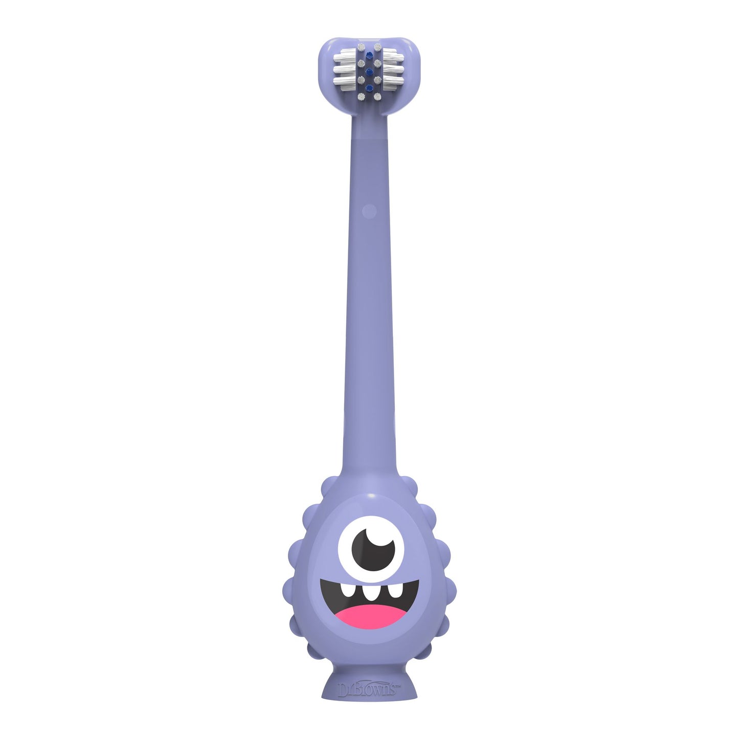 Dr. Brown's Toothscrubber Toddler Toothbrush, Bpa Free, Ages 1-4, Monster Design Manual Brush, 1 Count, Purple