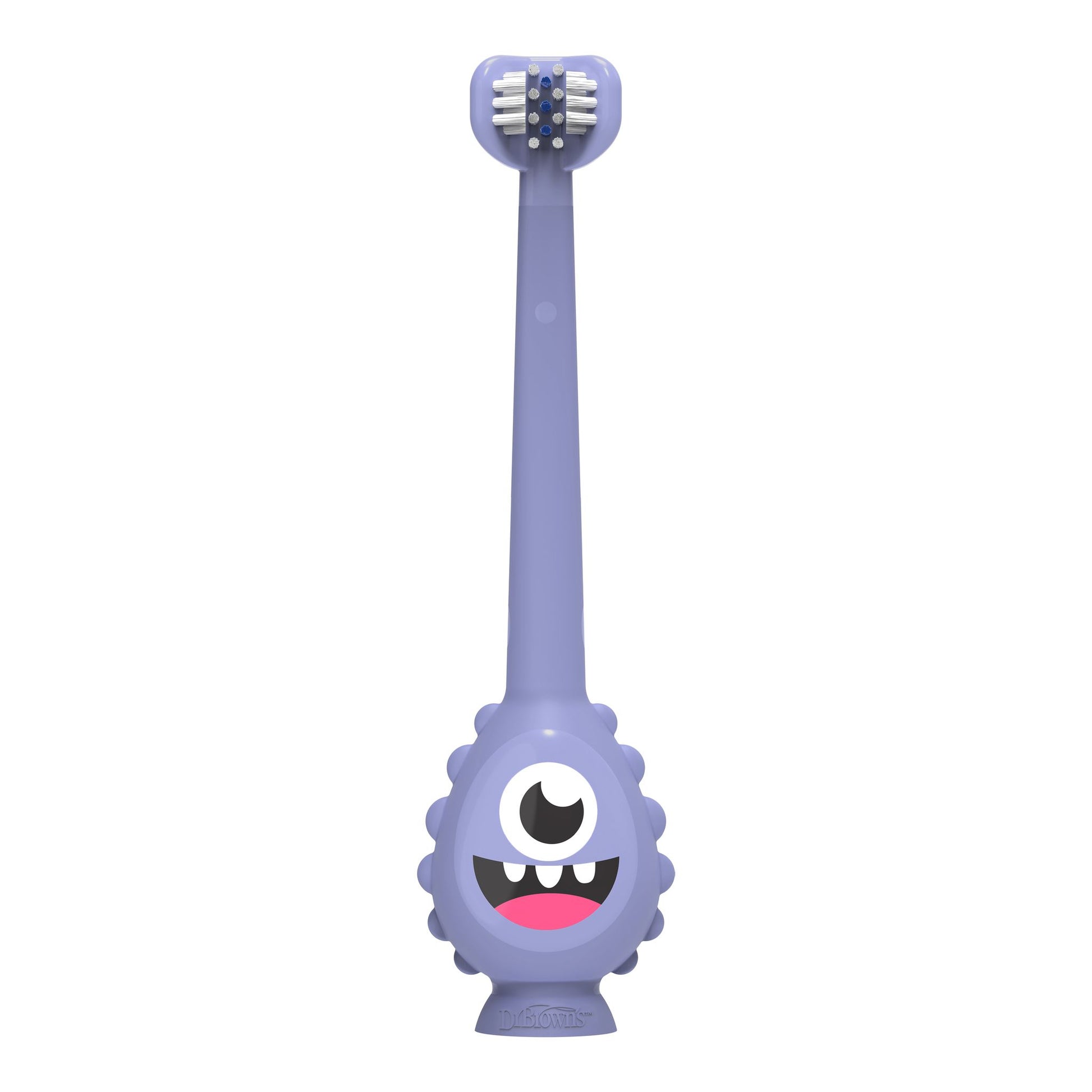 Dr. Brown's Toothscrubber Toddler Toothbrush, Bpa Free, Ages 1-4, Monster Design Manual Brush, 1 Count, Purple