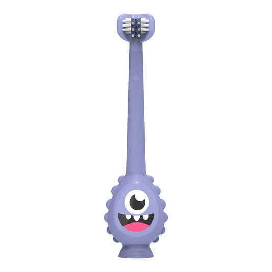 Dr. Brown's Toothscrubber Toddler Toothbrush, Bpa Free, Ages 1-4, Monster Design Manual Brush, 1 Count, Purple