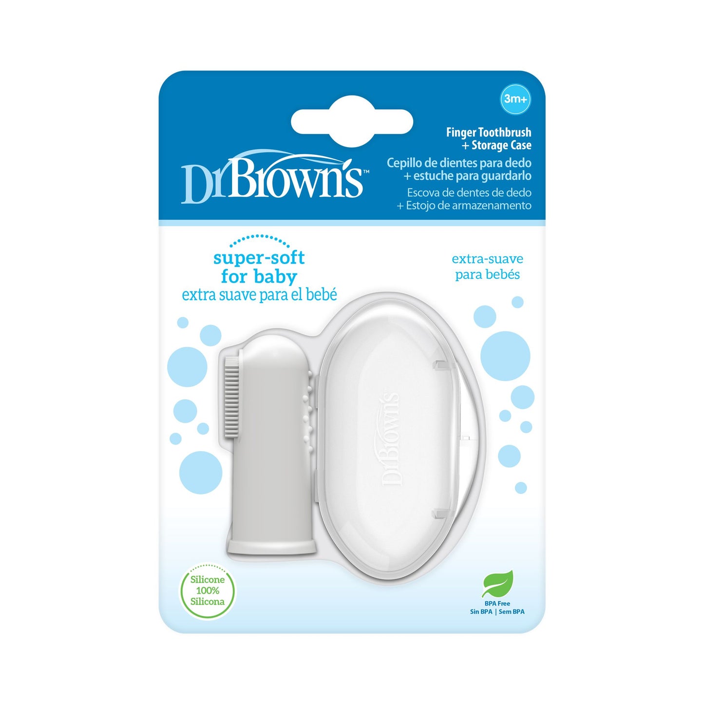 Dr. Brown's Silicone Finger Toothbrush with case Gray