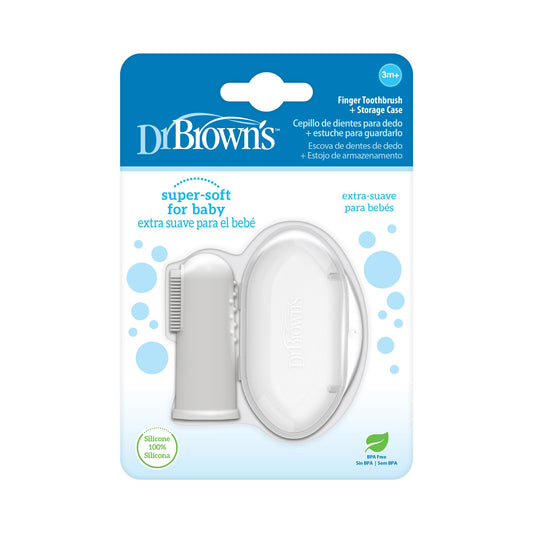 Dr. Brown's Silicone Finger Toothbrush with case Gray