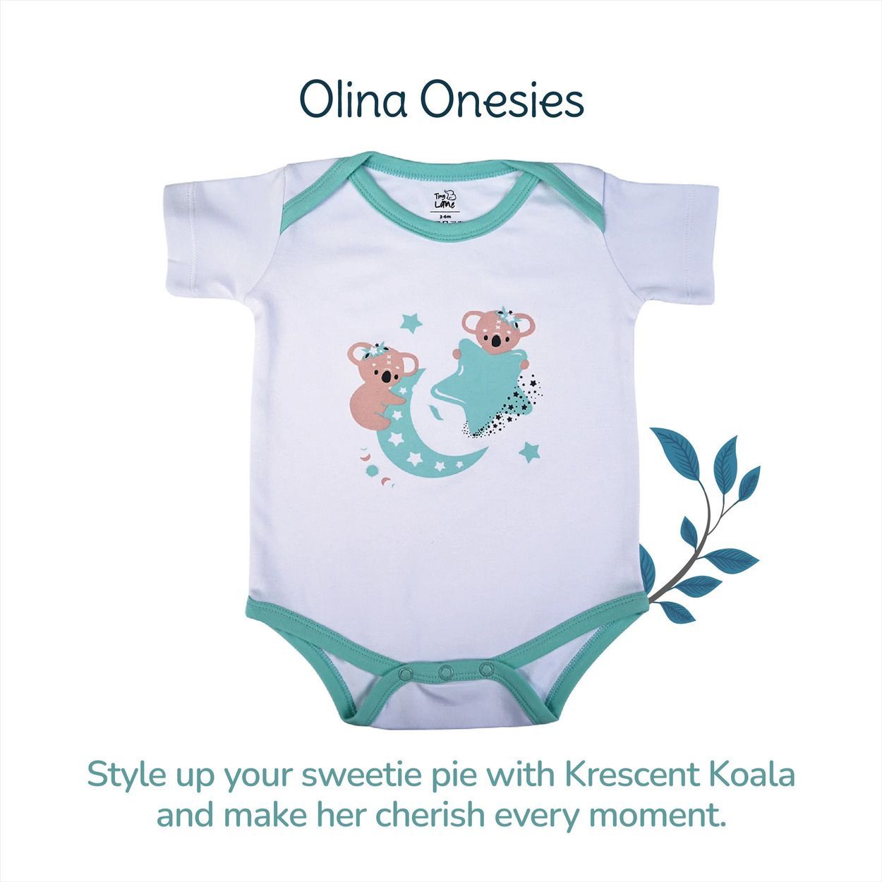 Tiny Lane Adorable Baby Onesies - Honey Bunny, Magical Flite and Krescent Koala (Pack of 3)