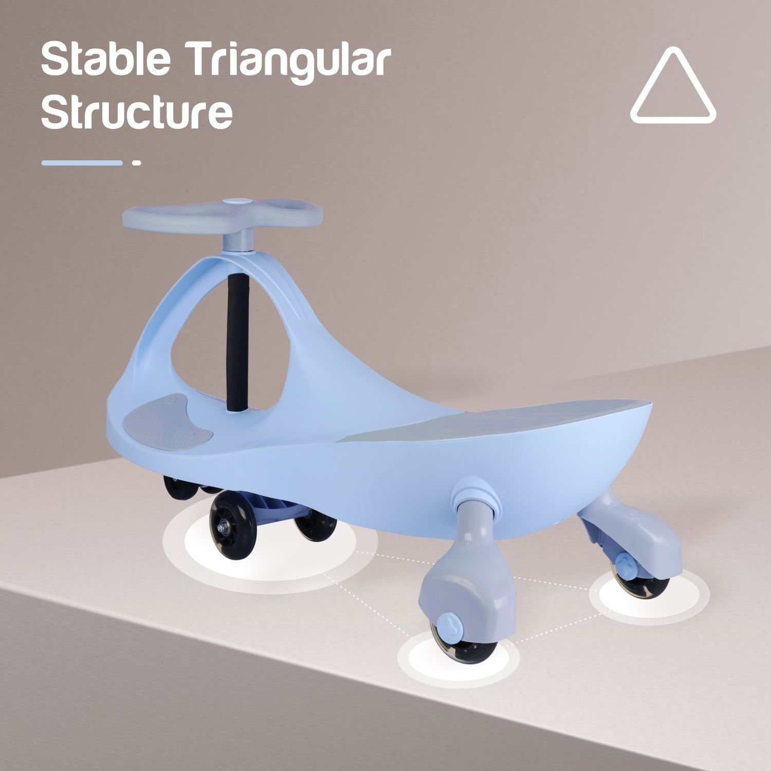 R for Rabbit Iya Iya Ace Swing Car - Non-Sliped Paddel, PU LED Wheels, Up To 85 Kgs Capacity Blue