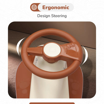 R For Rabbit Iya Iya Sportz swing car for kids, Cream Brown