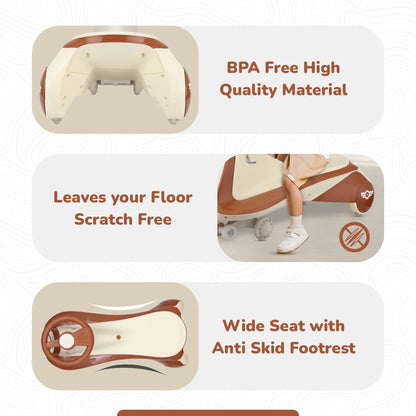 R For Rabbit Iya Iya Sportz swing car for kids, Cream Brown