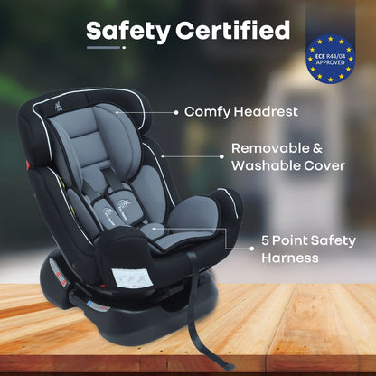 R for Rabbit Jack N Jill Grand Car Seat for Kids 0 to 7 Years Black Grey