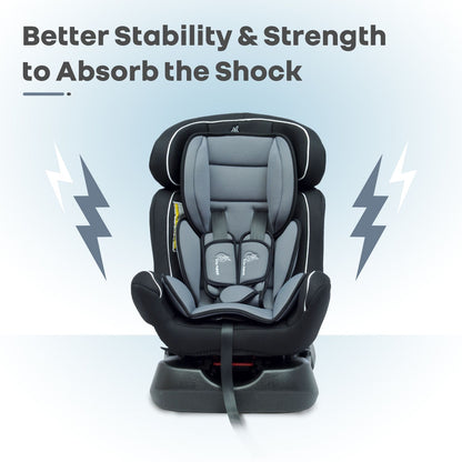 R for Rabbit Jack N Jill Grand Car Seat for Kids 0 to 7 Years Black Grey