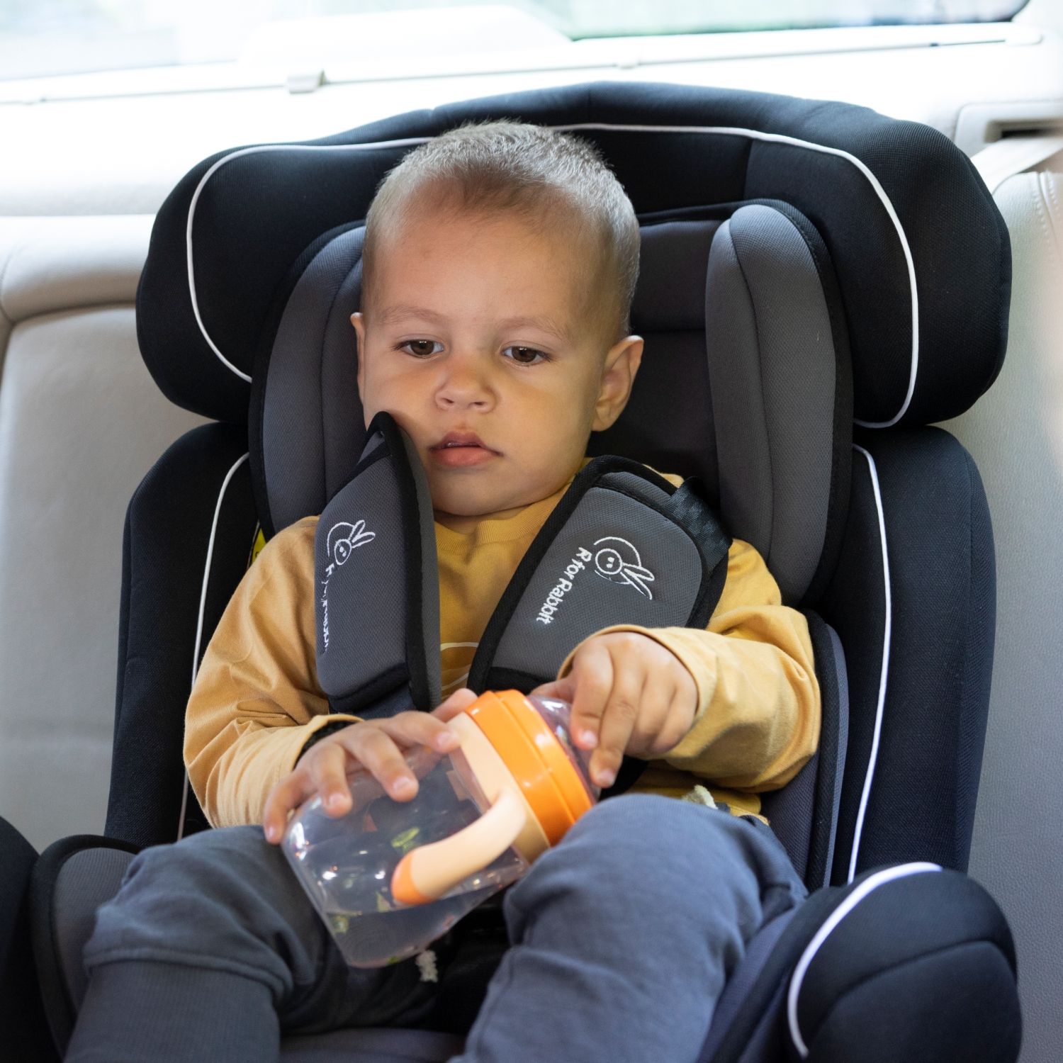 R for Rabbit Jack N Jill Grand Car Seat for Kids 0 to 7 Years Black Grey