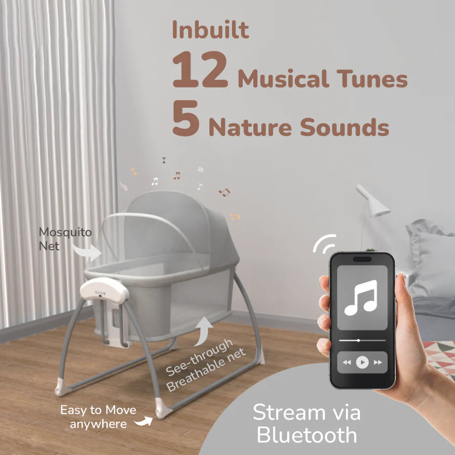 R for Rabbit Lullabies Smart Electric Cradle For Babies 4 in 1 Multipurpose Cradle