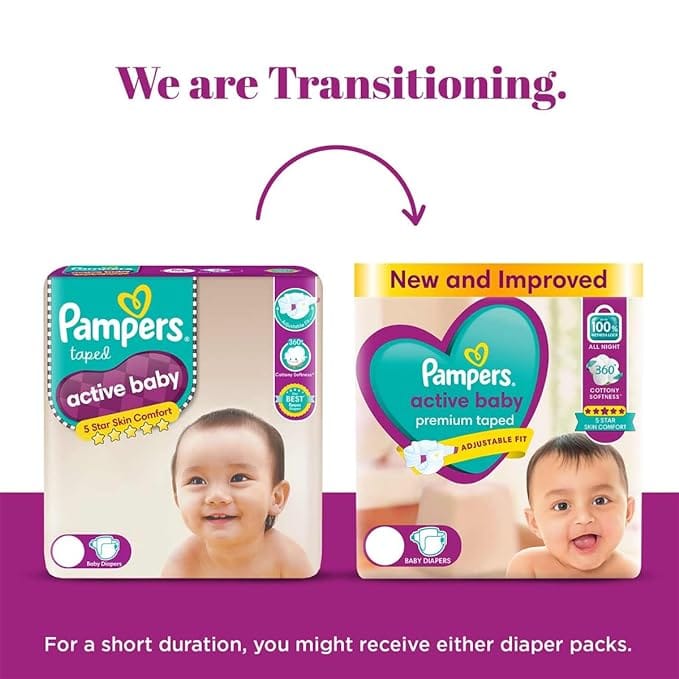 Pampers Small- Pack of 92 Active Baby Small (3-8 Kg)