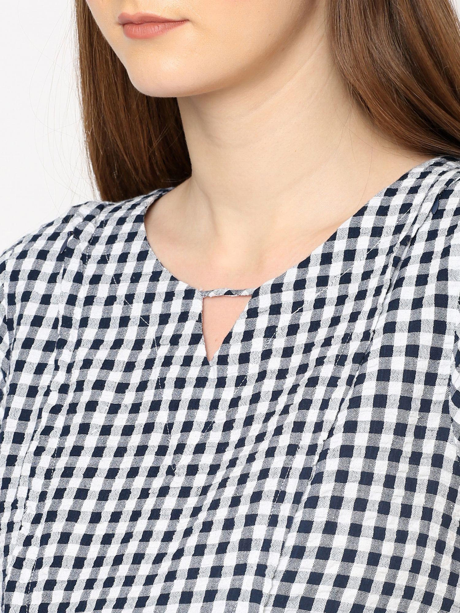 Mystere Paris Cute checkered Maternity Top