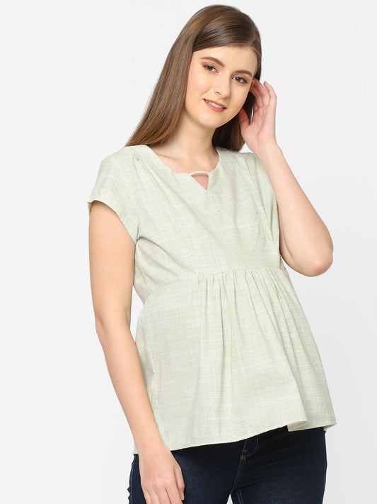 Mystere Paris Mint Green Maternity Top