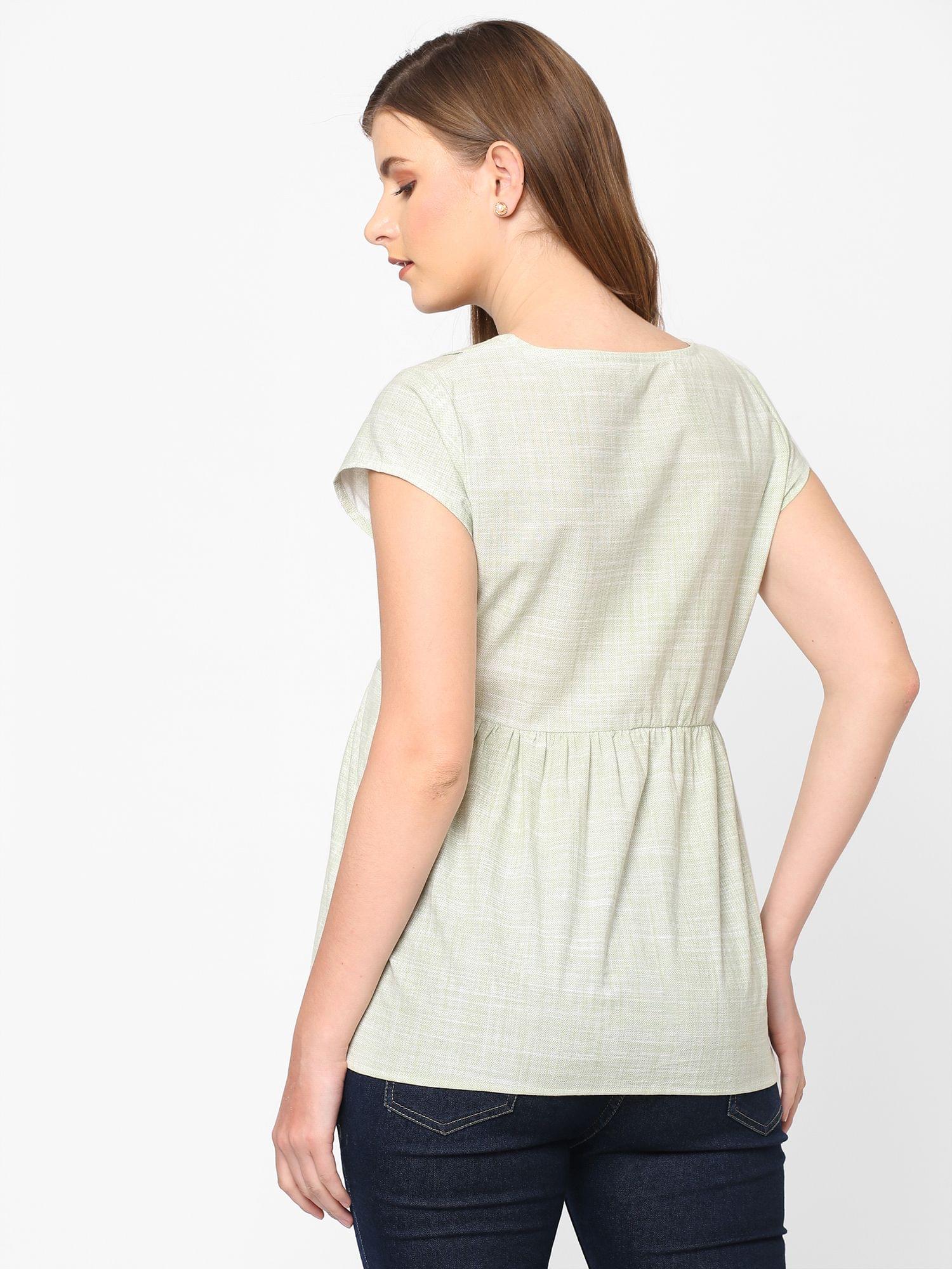 Mystere Paris Mint Green Maternity Top