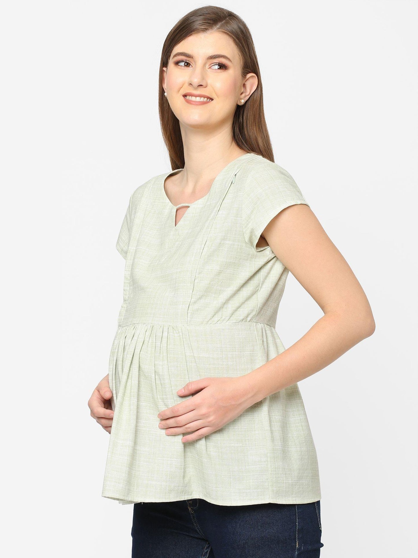 Mystere Paris Mint Green Maternity Top