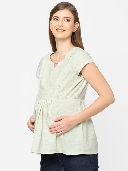 Mystere Paris Mint Green Maternity Top