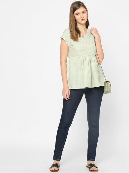 Mystere Paris Mint Green Maternity Top