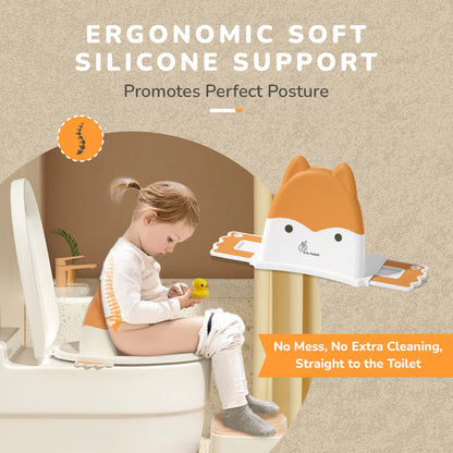 R for Rabbit Minimo Fuzzy Potty Training Backrest for Baby Ergonomic Design & Anti Skid Rubber Base for Infant/Kids 1 to 7 Years Weight Up to 25Kg (Orange)