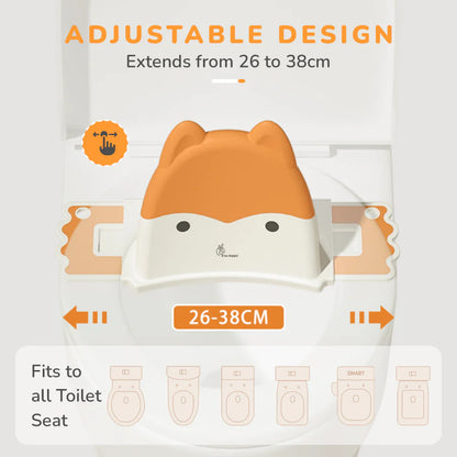 R for Rabbit Minimo Fuzzy Potty Training Backrest for Baby Ergonomic Design & Anti Skid Rubber Base for Infant/Kids 1 to 7 Years Weight Up to 25Kg (Orange)