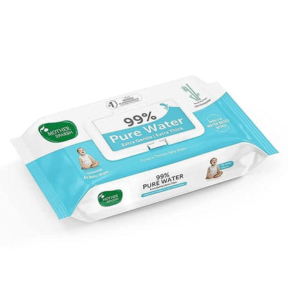 Mother Sparsh 99% Pure Water Unscented Baby Wipes-2X40Pcs