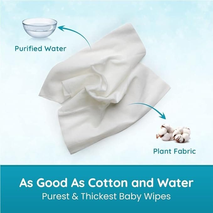 Mother Sparsh 99% Pure Water Unscented Baby Wipes-2X40Pcs