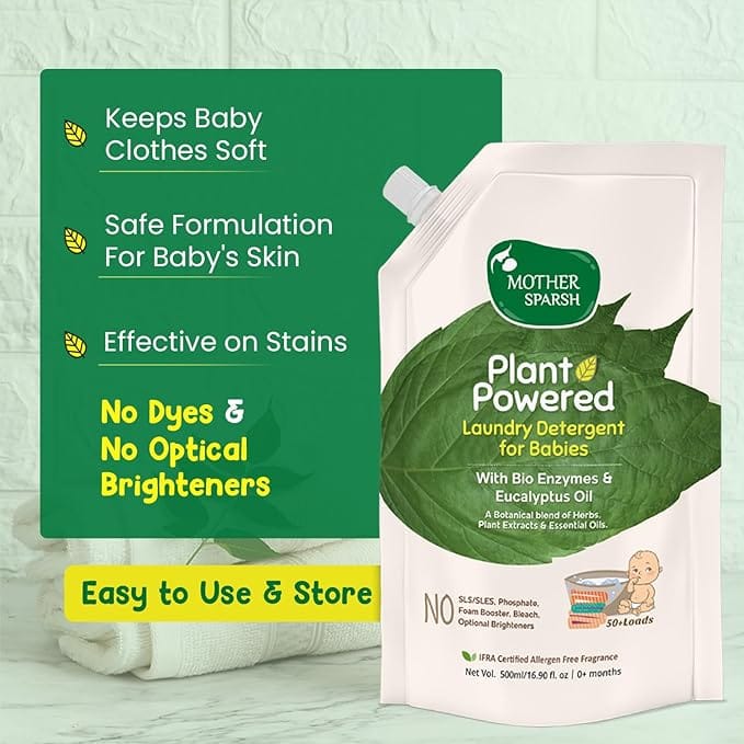 Mother Sparsh Plant Powered Laundry Detergent Refill Pack (2 x 500ML)