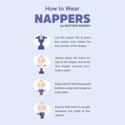 Mother Sparsh Nappers-Hybrid Eco-Safe Cloth Diaper (RAINBOW RIDES)