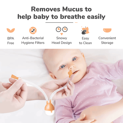 R for Rabbit Snowy Nasal Cleaner For Baby Painless Relief From Mucus And Blocked Nose Orange