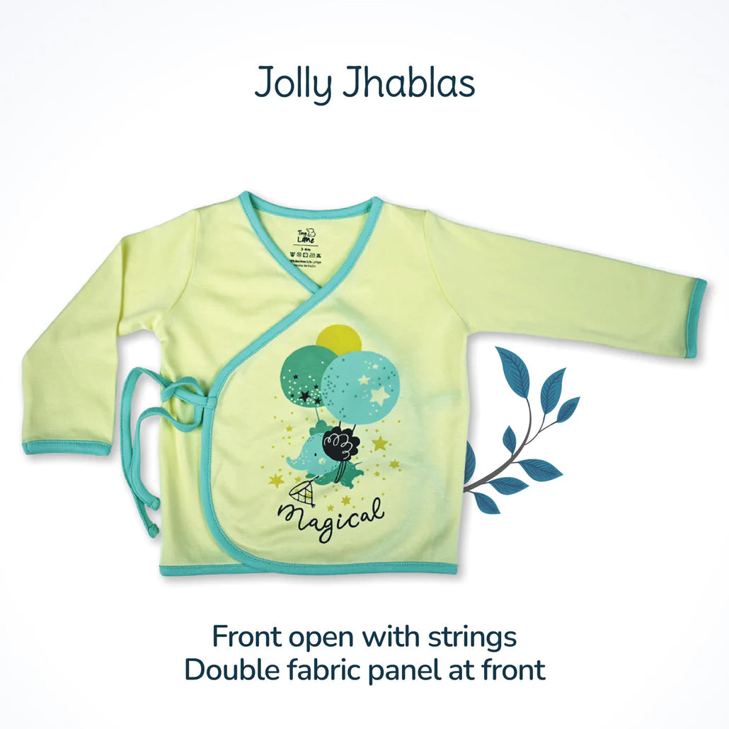 Magical Flite Infant Gift Set | Pack of 9 - Jhabla, Legging, Onesie, C/B/M, Bib, Blanket, Nappy