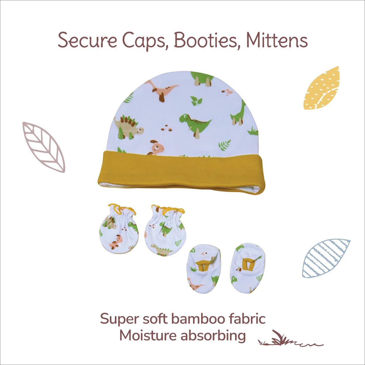 Tiny Lane Adorable & Comfy Baby Clothing Paws Set - Jungle Tribe Jhabla, Legging, & Cap Booties Miten
