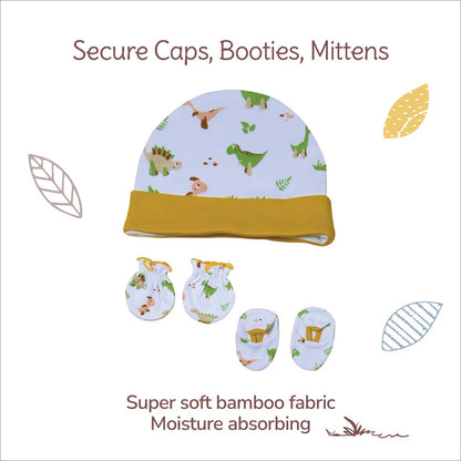 Tiny Lane Adorable & Comfy Baby Clothing Paws Set - Jungle Tribe Jhabla, Legging, & Cap Booties Miten