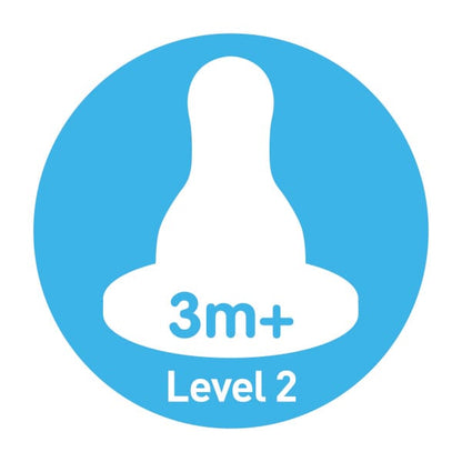 Dr. Brown's Natural Flow Level 2 Silicone Baby Bottle Nipples (2-Pack)