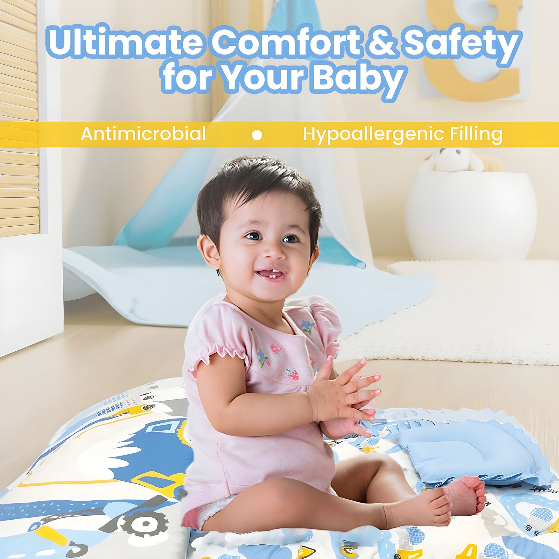 Nuluv Pack of 5 Infant Pure Cotton Soft Quilt Baby Blanket Bed Sets